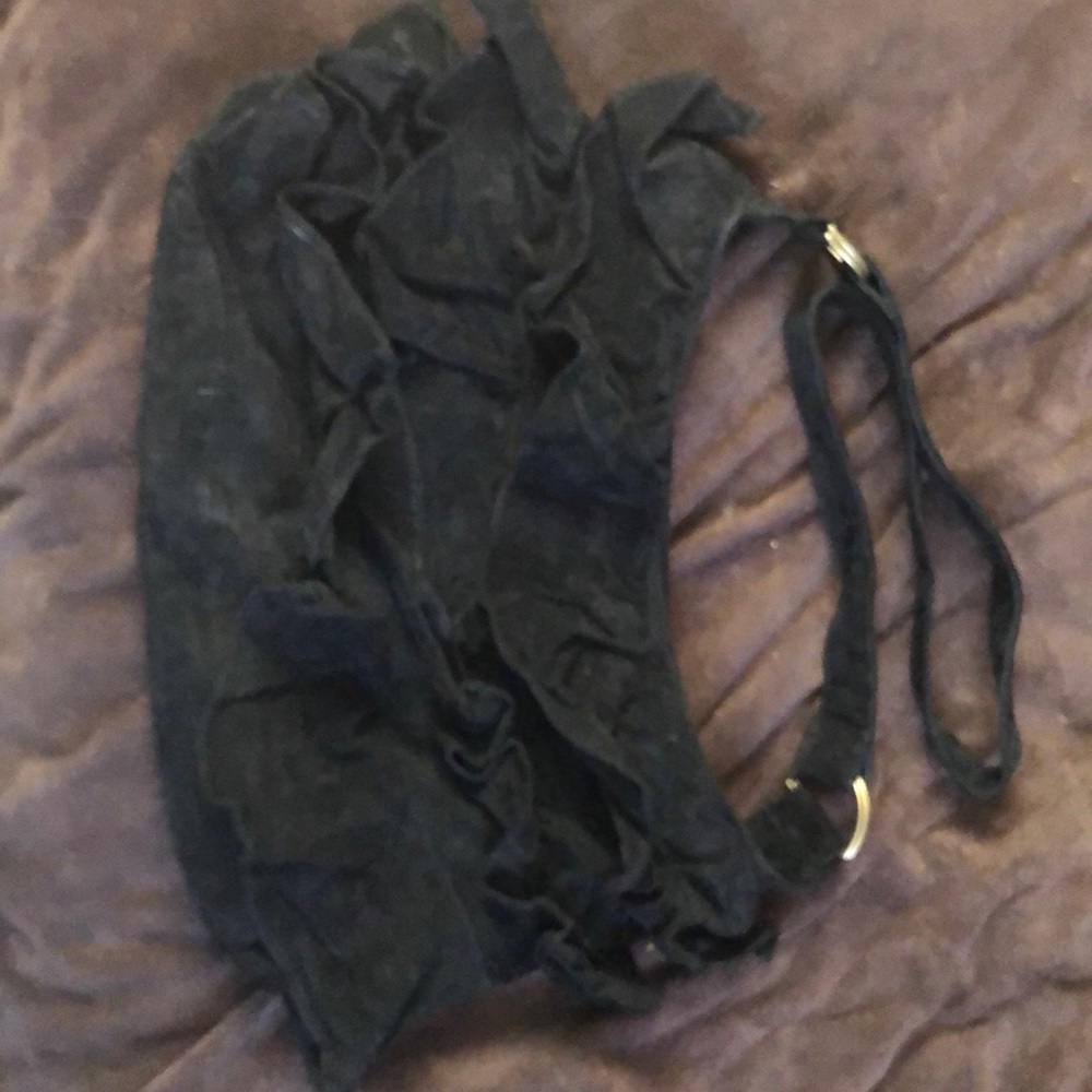 Lizden suede ruffle bag